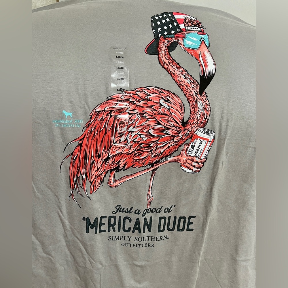 Simply Southern Tan Tee Holding a Beer wearing  a bandana